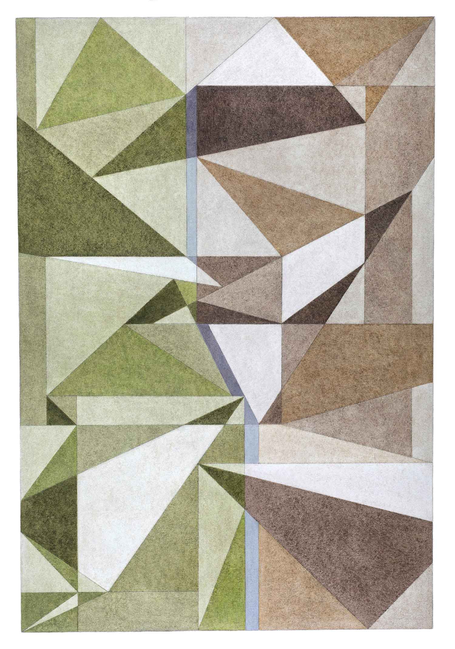 Chris Gleisner Green and Brown Triangles 87x62cm